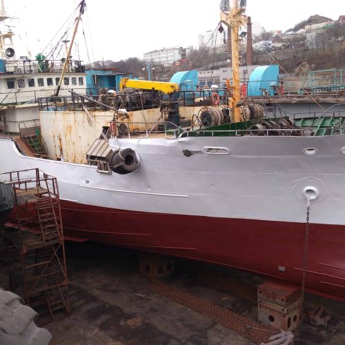 Доковый ремонт судна РШ Стригун